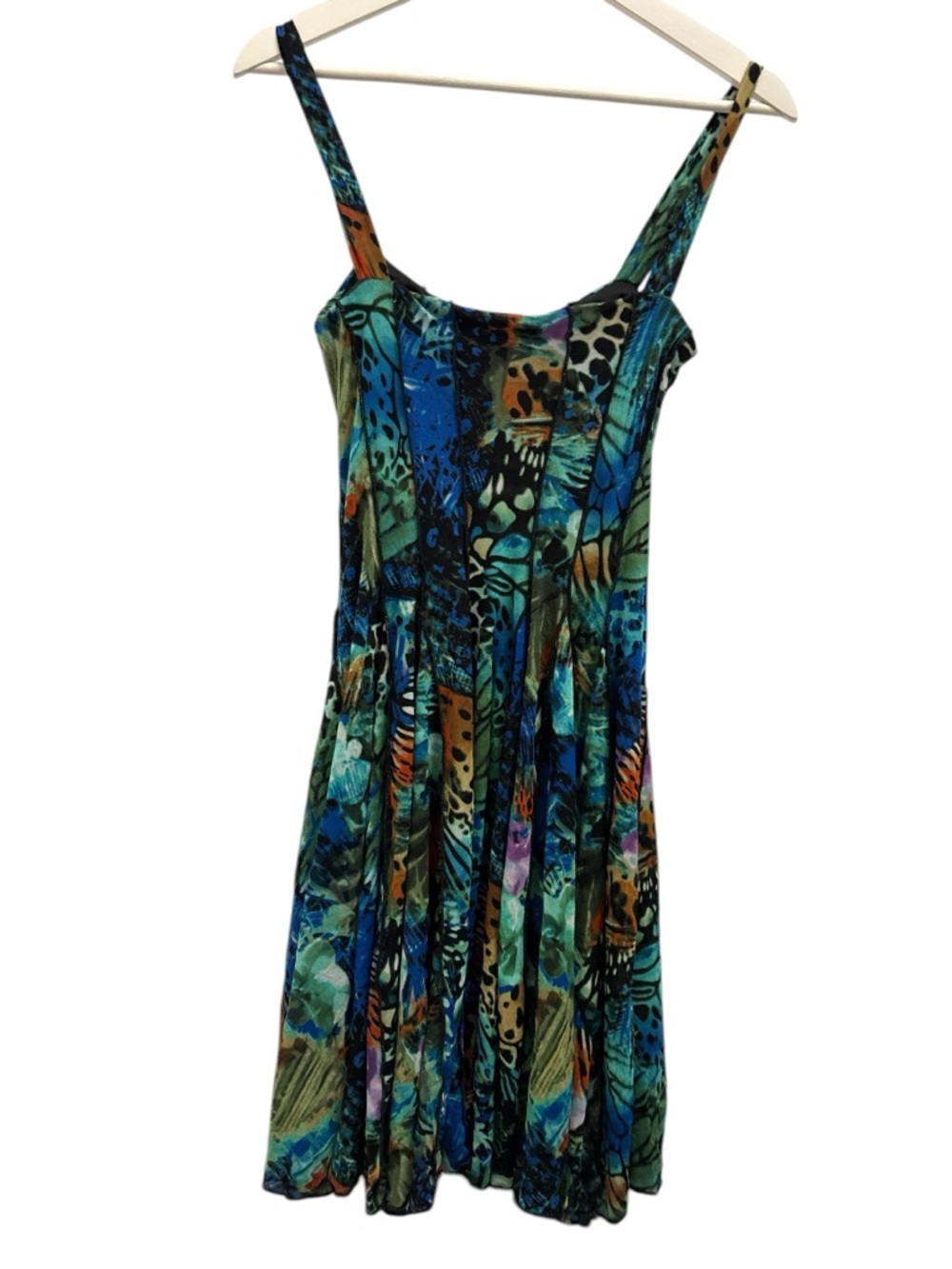 Gorgeous Carmen Blue & Teal Tropical Print Sundress